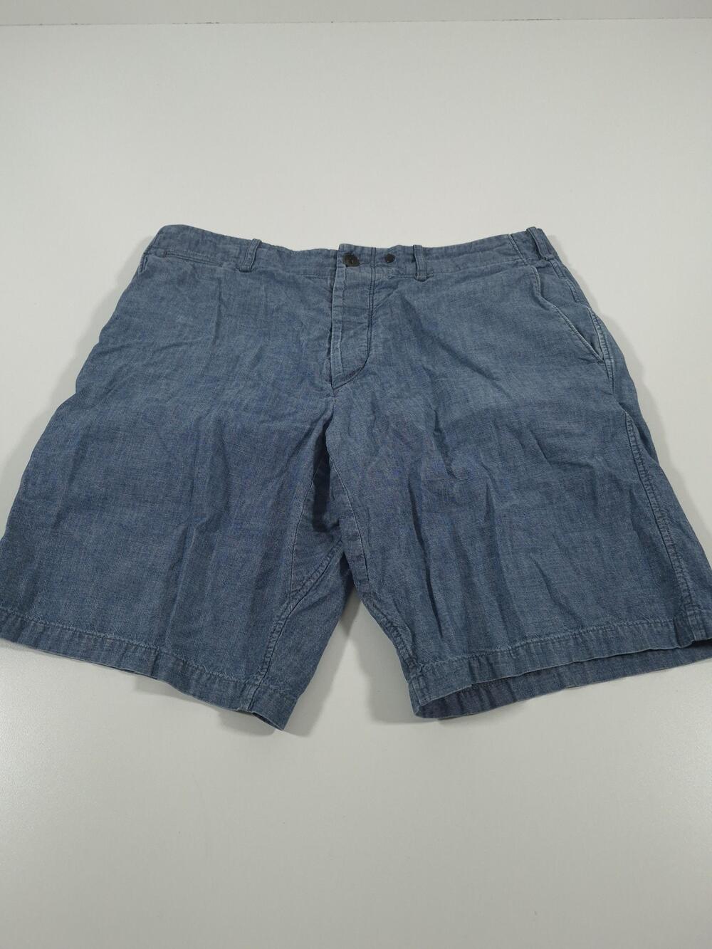 Rag & Bone Shorts Mens 32 Blue Denim Chino 10" Inseam Lightweight Casual